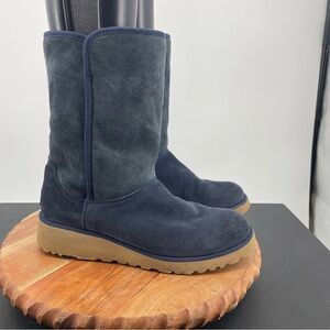 Ugg - Women’s Aime Wedge Classic Slim Boot w/ Shearling Inner- Navy Blue -Size 9
